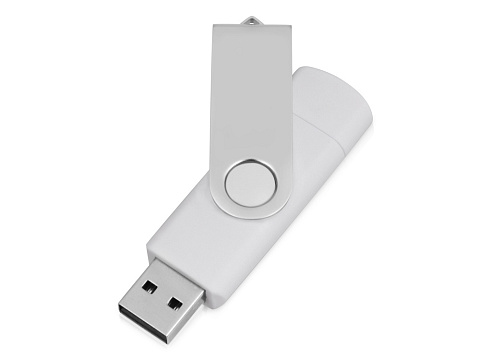 USB/micro USB-флешка 2.0 на 16 Гб «Квебек OTG», белый - рис 2.