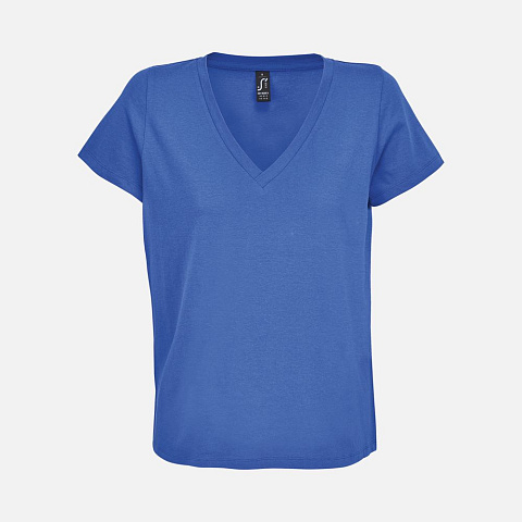 Футболка женская Regent Women с V-образным вырезом, ярко-синяя (royal) - рис 2.