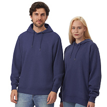 Толстовка с капюшоном оверсайз Lisbon унисекс, темно-синий
