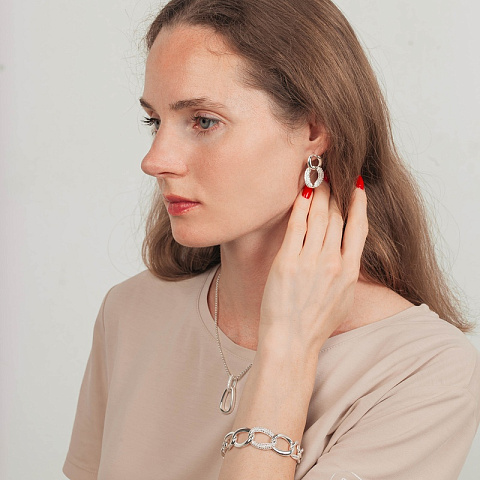 Серьги silver eight Mason ABE27977-03 S - рис 2.