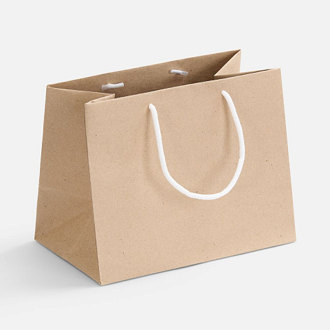 Пакет бумажный Stor, неокрашенный с белыми ручками - рис 2.