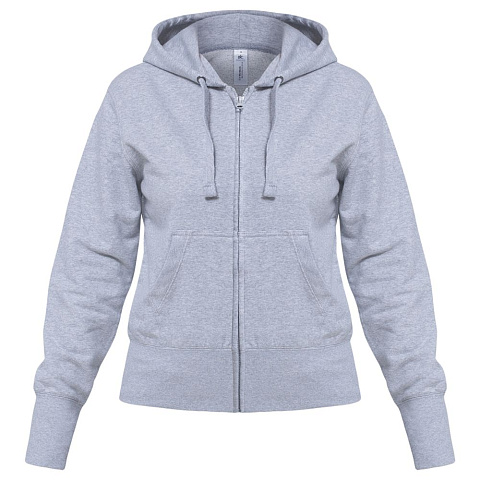 Толстовка женская Hooded Full Zip серый меланж - рис 2.