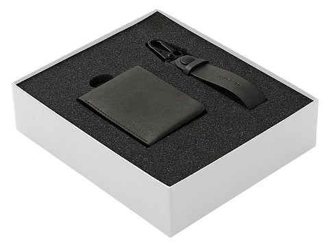 Подарочный набор Long River: кошелек, ремешок для ключей, белая коробка - рис 2.