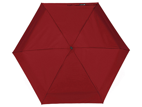 Зонт складной женский TORBER, механика, 5 сложений, красный, каркас алюминий, эпонж, пластиковая ручка, диаметр 91 см - рис 2.