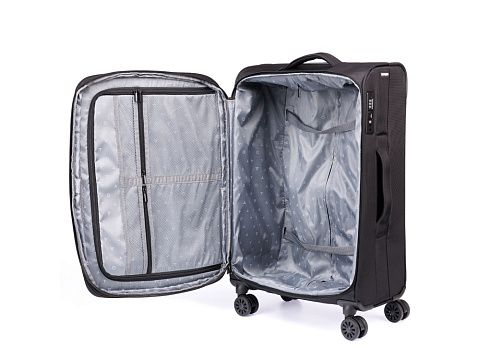 Чемодан TORBER СЕЙД, чёрный, нейлон 600D, 43,5 х 25 х 68 см, 56 л - рис 4.