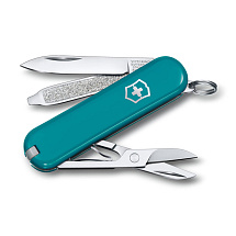 Нож-брелок VICTORINOX Classic SD Colors "Mountain Lake", 58 мм, 7 функций, тёмно-бирюзовый