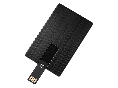 Флеш-карта USB 2.0 16 Gb в виде металлической карты Card Metal, черный - рис 2.