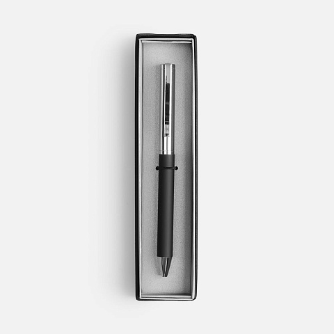 Ручка шариковая Eyeshot Soft Touch в футляре, черная - рис 3.