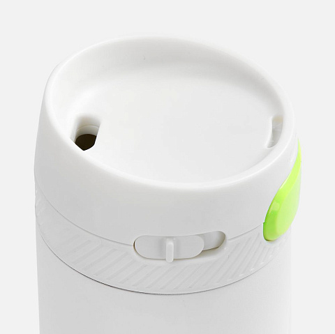 Термостакан X1 с цветной кнопкой, белый с желтым - рис 5.