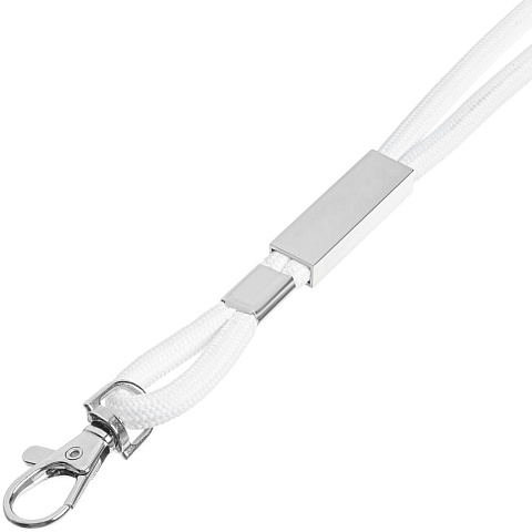 Шнурок для бейджа Tube Metal, белый - рис 4.