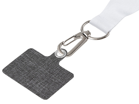 Ланъярд 2 см под сублимацию с трендовым карабином, замком обрыва и большим держателем для телефона из ПЭ, серебристый - рис 4.
