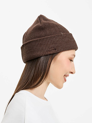 Шапка Ribelle, коричневый меланж - рис 6.
