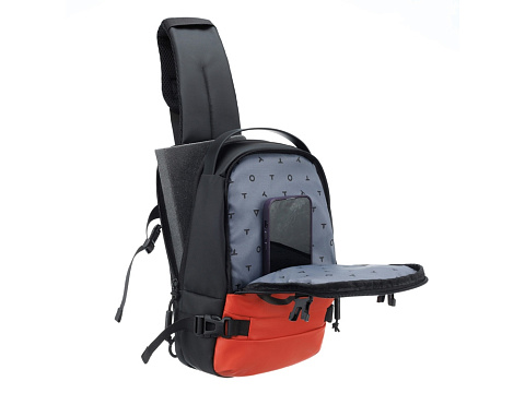 Рюкзак на одно плечо TORBER ЭКСТРИМ, оранжевый/чёрный, 20 х 8 х 31 см, 5л - рис 5.