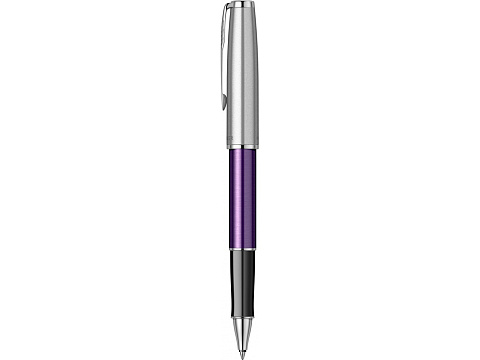 Ручка-роллер Parker Sonnet Essentials Violet SB Steel CT, цвет чернил black, перо: F, в подарочной упаковке. - рис 3.