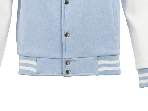 Бомбер Oxford, небесно-голубой/молочный, унисекс - рис 5.