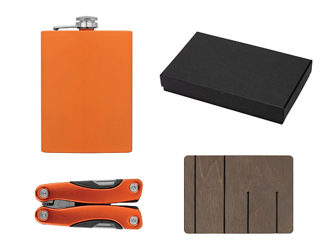 Набор с мультитулом и фляжкой Путешественник 2.0., оранжевый