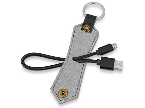 Кабель-брелок USB-MicroUSB «Pelle», черный - рис 3.