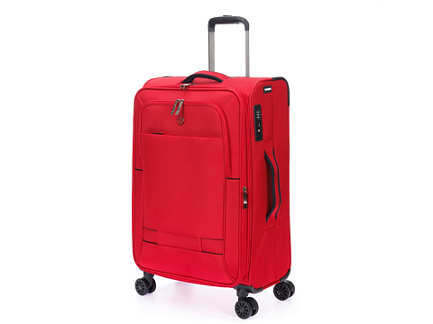 Чемодан TORBER БРОСНО, красный, нейлон 600D, 43,5 х 26 х 68 см, 56 л