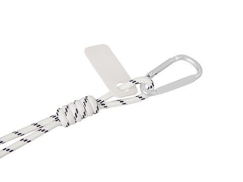 Брелок-веревочка на карабине Trinket, черно-белый - рис 2.