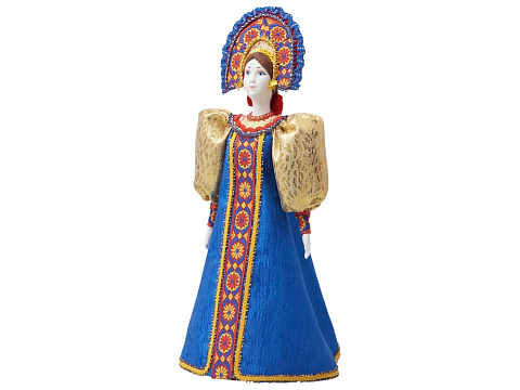 Подарочный набор: кукла фарфоровая, чай Малина с мятой, синий - рис 7.