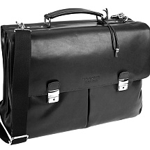 Портфель BUGATTI РОМАНО | ROMANO 15'', чёрный, натуральная воловья кожа, 43х13х32 см