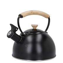 Чайник со свистком чёрный La Cafetière с деревянной ручкой, 1,6 л
