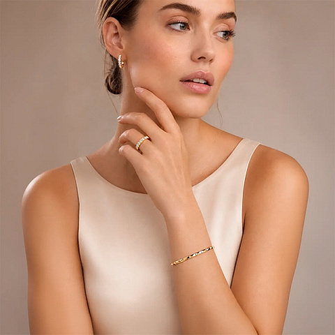 Серьги Hoop 20мм Crystal-Gold - рис 2.