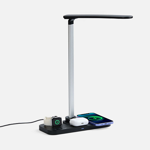 Настольная лампа с беспроводной зарядкой Power Light, черная - рис 2.