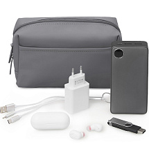 Органайзер для электроники и проводов из искусственной кожи Sofit, серый