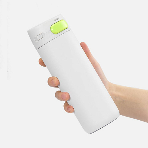 Термостакан X1 с цветной кнопкой, белый с желтым - рис 4.