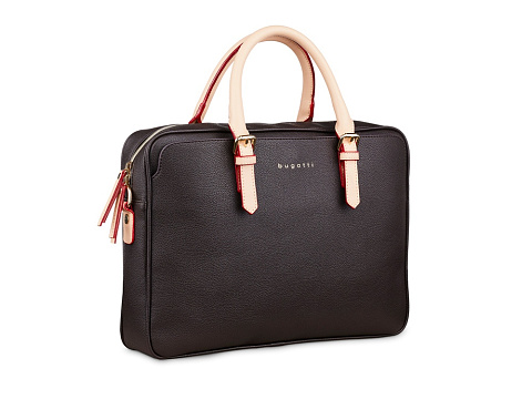 Портфель женский BUGATTI ЭЛЛА | ELLA 15'', тёмно-коричневый, полиуретан, 38х6х27,5 см