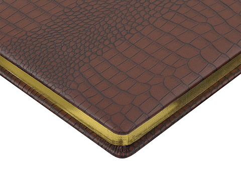 Ежедневник недатированный А5 Amazonia, коричневый с золотым обрезом - рис 3.