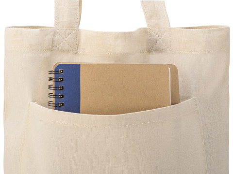 Сумка Clip из хлопка 340 г/м2 с застежкой из экокожи, натуральный - рис 9.