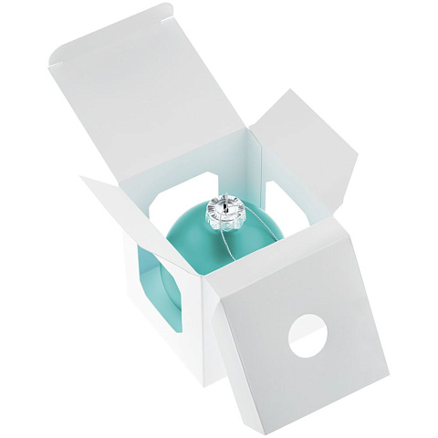 Елочный шар Finery Matt, 8 см, матовый бирюзовый - рис 5.