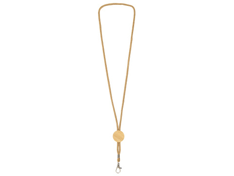 Ланъярд из бумаги с бамбуковой плашкой Franklinia, натуральный