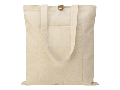 Сумка Clip из хлопка 340 г/м2 с застежкой из экокожи, натуральный - рис 5.