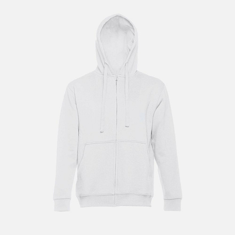 Толстовка мужская на молнии с капюшоном Amsterdam, белая - рис 3.