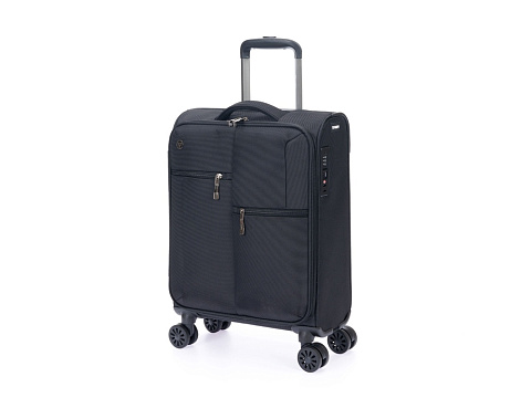 Чемодан TORBER СЕЙД, чёрный, нейлон 600D, 36,5 х 19 х 54 см, 32 л