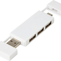 Mulan Двойной USB 2.0-хаб, белый