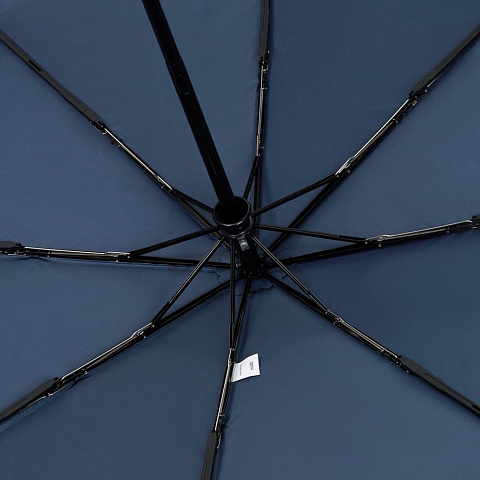 Зонт складной Classic, темно-синий с темной ручкой - рис 3.