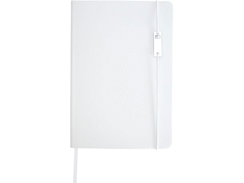 Набор Legato Elegance из блокнота формата А5 в твердой обложке и ручки-роллера, белый/черный - рис 2.