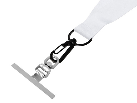 Ланъярд 2 см под сублимацию с трендовым карабином и металлическим держателем для телефона, черный - рис 4.