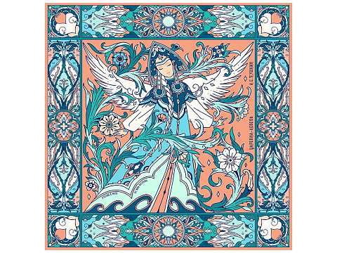 Набор: платок Царевна Лебедь и свеча Вдохновение - рис 2.