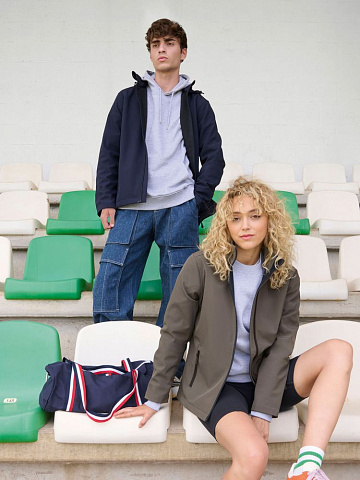 Куртка софтшелл с капюшоном мужская Race Men, темно-синяя - рис 8.