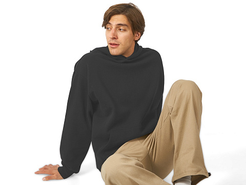 Толстовка с капюшоном оверсайз Berlin унисекс, темно-серый - рис 4.