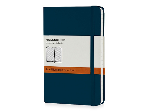 Записная книжка Moleskine Classic (в линейку) в твердой обложке, Pocket (9x14см), голубой сапфир