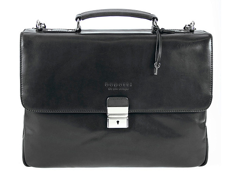 Портфель BUGATTI РОМАНО | ROMANO 15'', чёрный, натуральная воловья кожа, 40х12х30 см - рис 2.