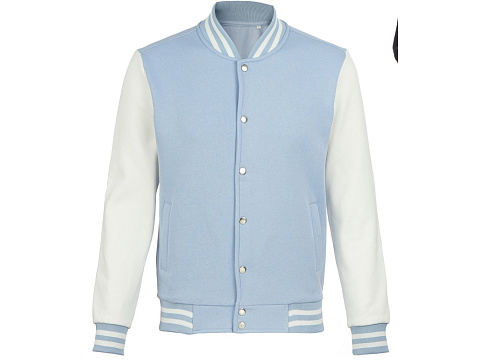 Бомбер Oxford, небесно-голубой/молочный, унисекс - рис 9.