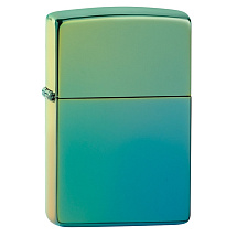 Зажигалка ZIPPO Classic с покрытием High Polish Teal, латунь/сталь, зелёная, глянцевая, 38x13x57 мм