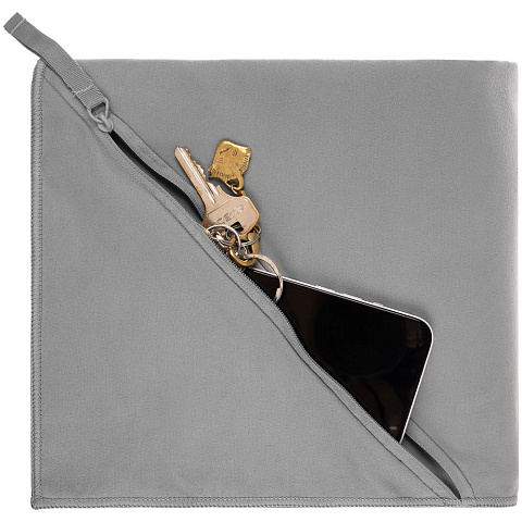 Полотенце спортивное Hard Work, серое - рис 6.